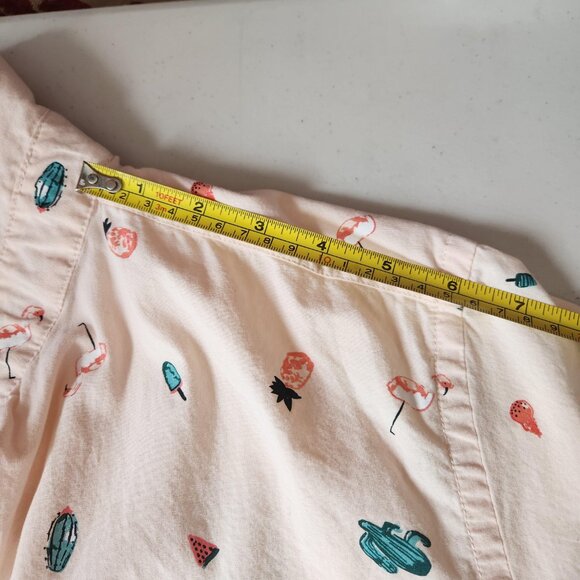 Kolby Men's Short Sleeve Button-Up Shirt – Size L – Peach Tropical Print - Picture 6 of 6